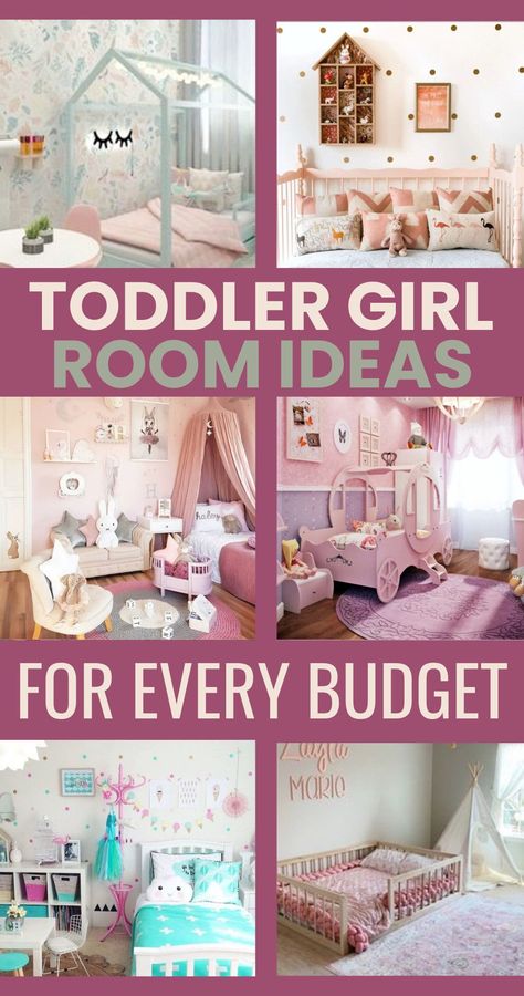 Pink Room For Toddler Girl, 2 Year Girl Bedroom Ideas, Little Toddler Girl Room Decorating Ideas, Bedroom For Toddler Girl, Toddler Girls Beds, Little Kids Room Design Girls Bedroom Ideas, Three Year Old Bedroom, 3 Year Girl Bedroom Ideas, Princess Room Toddler