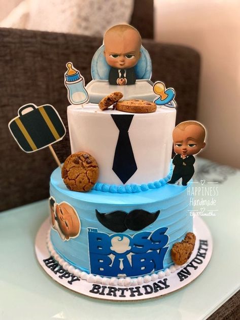 Babyboss Birthday Cake, Boss Baby 2nd Birthday Party Boy, Boss Baby Birthday Party Boy Cake, Boss Baby Theme Birthday Decoration, Baby Boss Cake Design, Baby Boss Birthday Cake, Boss Baby Cake Ideas, Cake First Birthday Boy, Boss Baby Cake Design