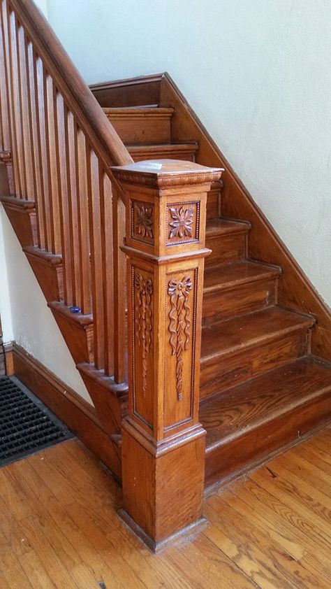 advancedstairsystems.com Wooden Stair Railing, Wooden Staircase Railing, Wooden Staircase Design, Craftsman Interiors, Rustic Stairs, Wooden Staircase, Staircase Railing Design, Handrail Design, Building Stairs