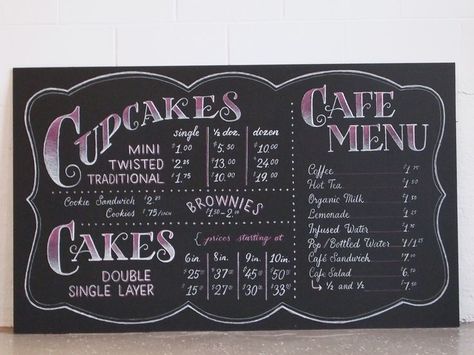 Chalkboard Specials, Cafe Chalkboard, Chalk Menu, Menu Chalkboard, Bakery Store, Bakery Sign, Vintage Chalkboard, Bakery Menu, Bakery Display