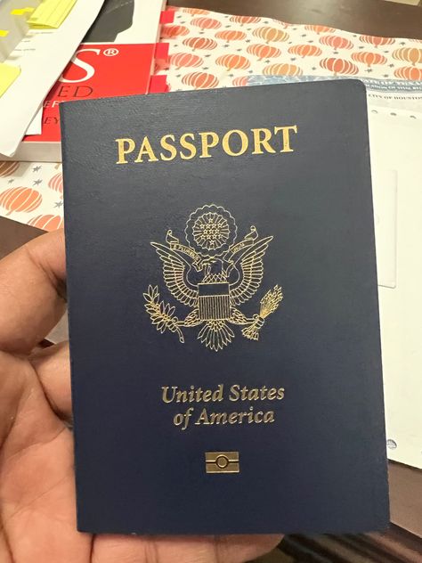 Im very excited about my passport, I have been wanting to travel outside of the country and study abroad. This is just a first step. American Passport Photo, International Passport Usa, Us Passport Picture, Hand With Drip In Hospital Real, Tablet Medicine Snap, Cute Display Pictures For Whatsapp, America Passport, American Passport, Hands With Drip In Hospital