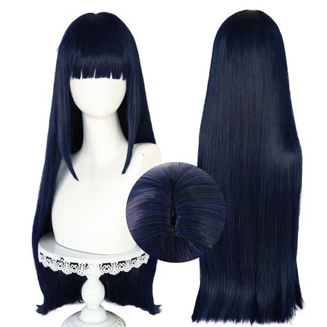 Cosplay Hinata, Hinata Cosplay, School Halloween, Hair School, Anime Wigs, Wig With Bangs, Hair Straight, Christmas Costumes, Straight Wig