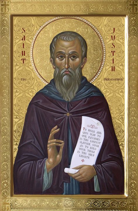 St. Justin the Martyr & Philosopher - June 1 Justin Martyr, School Of Philosophy, St David, The Holy Mountain, Lives Of The Saints, The Transfiguration, Christian Icons, Orthodox Christian Icons, Byzantine Icons