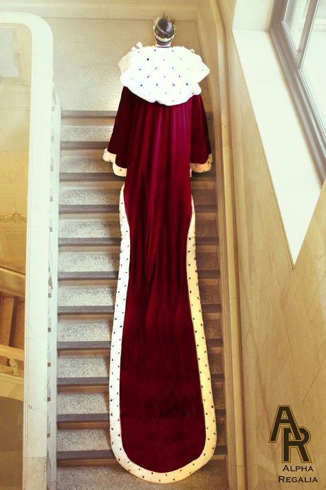 Sovereign Coronation Robe 58inch Cloak 12ft train https://alpharegalia.com/products/sovereign-series-kings-coronation-robe-with-a-train-royal-burgundy?variant=36040530577 Train Lengths, Royal Cloak, Inexpensive Halloween Costumes, Royal Robes, Biblical Costumes, Coronation Robes, King Costume, Royal Dresses, Black Halloween