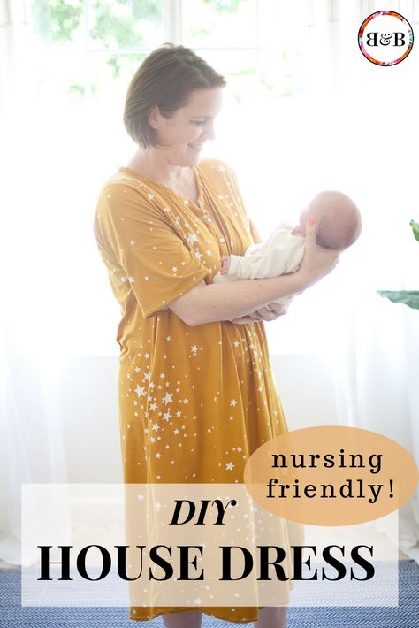 This version of the Mara Lounge dress is one of my favorites! Perfect for new moms or anyone looking for a comfortable, easy-to-wear nightgown or house dress sewing pattern. Find the link to the free pattern below! Free Maternity Sewing Patterns, Diy Nightgown, Nursing Dress Pattern, Maternity Diy, House Dress Pattern, Maternity Sewing Patterns, Maternity Patterns, Tunic Dress Patterns, Maternity Sewing