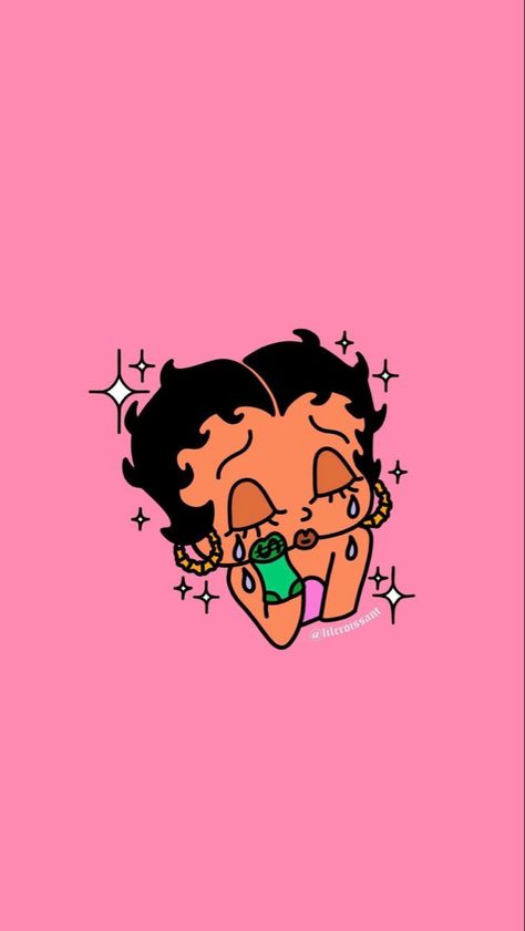 Girly Cartoons Aesthetic Wallpaper, Pink Betty Boop Aesthetic, Betty Boop Baddie, Baddie Art Aesthetic, Baddie Cartoon Pfp Curly Hair, Betty Boop Iphone Wallpaper, Betty Boop Wallpapers Iphone Wallpaper Backgrounds, Baddie Iphone Wallpaper, Pink Cartoon Aesthetic