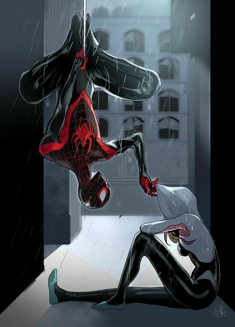 Spiderman And Spider Gwen, All Spiderman, Image Spiderman, Spiderman Spider, Marvel Superhero Posters, Spiderman Artwork, Marvel Artwork, Spiderman Pictures, Marvel Comics Wallpaper