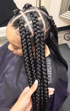 Bold Box Braids, Bob Box Braids Styles, Two Braid Hairstyles, Big Box Braids, Big Braids, Big Box Braids Hairstyles, Jumbo Box Braids, Long Box Braids, Types Of Braids