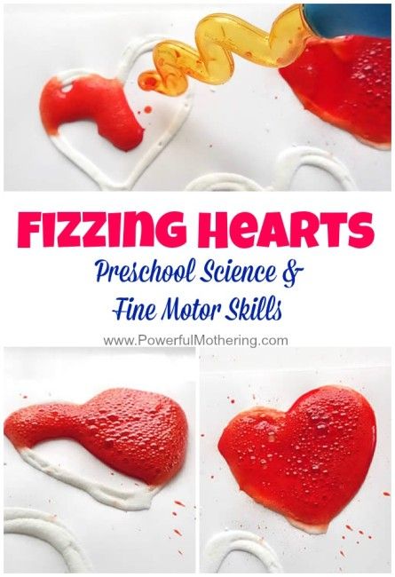 fizzing hearts preschool science and fine motor idea Shapes Science Preschool, Experiment For Preschool, Hearts Preschool, Prek Valentines, Preschool Valentine, Pre-k Science, Friendship Theme, Friendship Activities, Science Experiments For Preschoolers