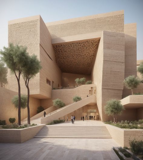 Arabic buildings Box Architecture Concept, Blocky Architecture, Neofuturism Architecture, Museum Design Concept, Salmani Architecture, Retro Futurism Architecture, Futurism Architecture, Arc Architecture, Mediterranean House Designs