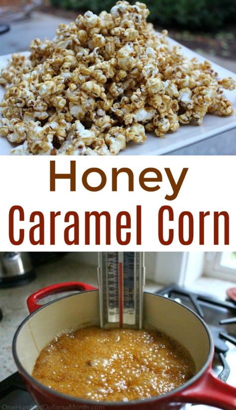 Butter Toffee Popcorn Recipe, Carmel Corn Recipe, Carmel Recipe, Caramel Corn Recipe, Recipe Using Honey, Entertaining Snacks, Dessert Nachos, Caramel Corn Recipes, Amish Lifestyle