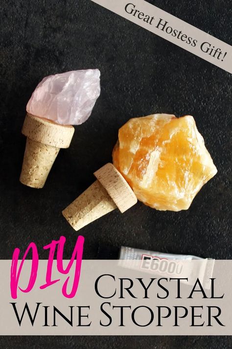 Crystal DIY Wine Cork Stopper - Creative Fashion Blog Crystal Diy, Cork Crafts, Diy Crystals, Cork Stoppers, Diy Wine, Wine Bottle Crafts, Amazing Diy, Wine Stoppers, Wine Cork