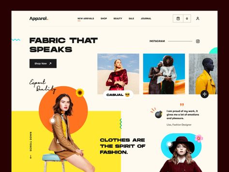 Fashion Landing Page by Farzan Faruk 👑 for Rylic Studio on Dribbble Fashion Landing Page, Clothing Store Website, Fashion Website Design, Studio Marketing, Directory Design, App Landing Page, Ui Design Inspiration, Web Layout Design, Design Jobs