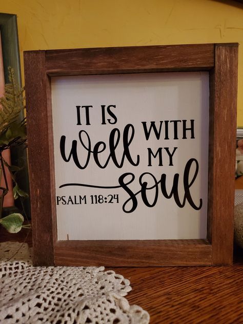 It Is Well With My Soul Sign, Circuit Signs, Wooden Mantel, Christian Signs, Church Stage Design, Barn Wood Signs, Inspirational Verses, It Is Well With My Soul, Diy Money