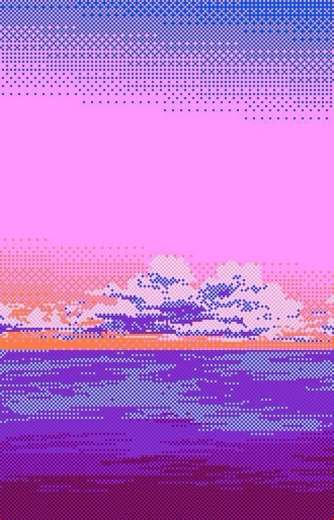 Synthwave Pixel Art, Waves Pixel Art, Pixel Scenery, Light Spring Colors, Pixel Art Landscape, 8 Bit Art, Vaporwave Wallpaper, Pixel Art Background, Vaporwave Art