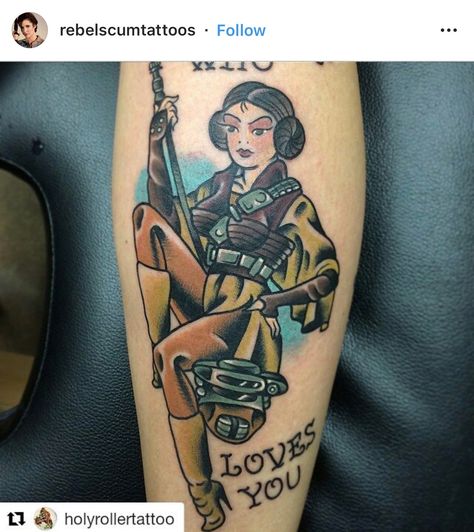 Star Wars Pinup, Princess Leia Tattoo, Princess Lia, Pinup Tattoo, Sketchbook Inspo, Star Wars Tattoo, Pin Up Tattoos, R Tattoo, Carrie Fisher