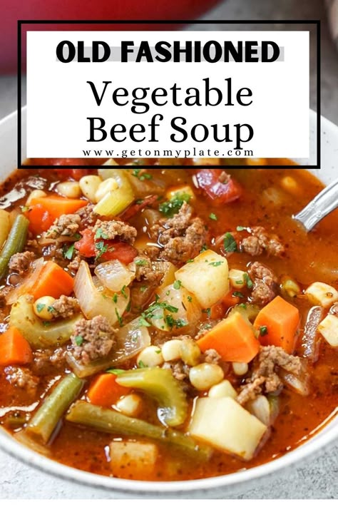 Soup With V8 Juice, Crock Pot Vegetable Beef Soup, Beef Soup Crockpot, Veg Beef Soup, Crockpot Vegetable Beef Soup, Crockpot Vegetable, Easy Vegetable Beef Soup, Homemade Vegetable Beef Soup, Crock Pot Vegetables