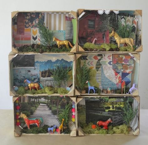 Adapted Art, Diorama Kids, Collage Material, Art Movements, Cardboard Sculpture, Kids Study, Art Curriculum, Collaborative Art, Crafty Kids