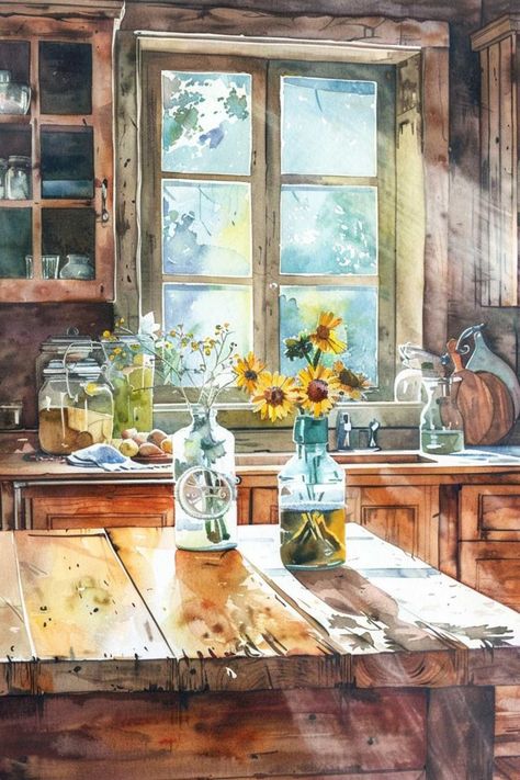 Old Farmhouse Kitchen, Farmhouse Life, Homestead Kitchen, Selfie Filters, Backyard Views, Grain Mill, Country Recipes, House Cartoon, Canning Labels