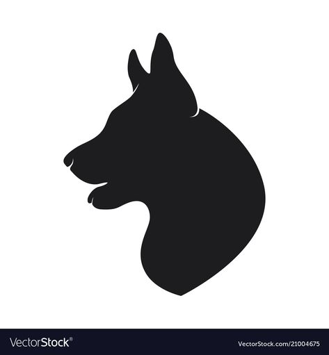 Black silhouette head of the dog on background Vector Image Dog Head Outline, Dog Head Silhouette, Skull Silhouette, Silhouette Head, Dog Stencil, Silhouette Outline, Dog Skull, Cat Patterns, Colouring Sheets