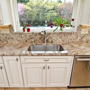 Typhoon Bordeaux Granite - Photos & Ideas | Houzz Typhoon Bordeaux Granite, Granite Countertops Kitchen, Granite Kitchen, Updated Kitchen, Pictures Ideas, White Cabinets, Photos Ideas, Granite Countertops, Kitchen Countertops