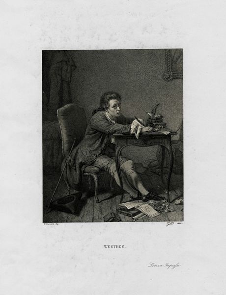 Werther (from Goethe's The Sorrows of Young Werther). Etching, by Alberto Maso Gilli, 1868–71. The British Museum, London. The Sorrows Of Young Werther, British Museum London, Jean Cocteau, The British Museum, School Reading, British Museum, Image Gallery, Etching, Poster Wall