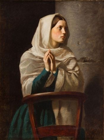 Praying In Church, Jules Breton, Woman Praying, Spiritual Experience, Post Impressionists, Catholic Art, Classical Art, Avignon, Human Emotions