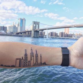 architecture tattoo Building Tattoo, Sarah Sadeq Architects, Skyline Tattoo, Architect Logo, Creative Architecture, Tape Art, Architecture Tattoo, Diy Tattoo, Famous Architects