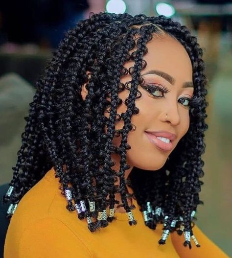 Box Braids Bob with Cuffs Braids Bob, Box Braids Bob, Bob Braids Hairstyles, Short Box Braids Hairstyles, Short Box Braids, Big Box Braids Hairstyles, Bob Braids, African Hair Braiding Styles, Box Braids Hairstyles For Black Women