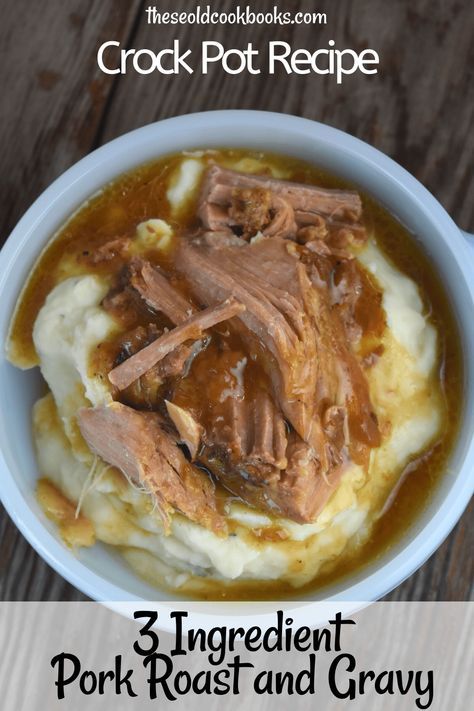 Pork Roast And Gravy, Pork Roast With Gravy, Roast And Gravy, Crock Pot Pork Roast, Roast With Gravy, Pork Roast Crock Pot Recipes, Roast Gravy, Crockpot Pork Roast, Slow Cooker Pork Roast