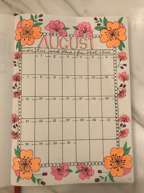 August Calendar 2023 Drawing, Drawn Calendar Ideas, August White Board Calendar Ideas, August Planner Ideas, August Calendar Ideas, Drawn Calendar, August Spread, August Planner, Calendar Doodles