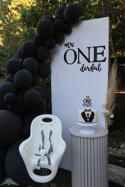 Mr Onederful Birthday Backdrop, Mr Onederful Birthday Balloon Garland, Mr Onederful Cupcake, Mr Onederful Backdrop, Black And White 1st Birthday, Onederful Backdrop, Isnt He Onederful, First Birthday Black And White, Black And White First Birthday