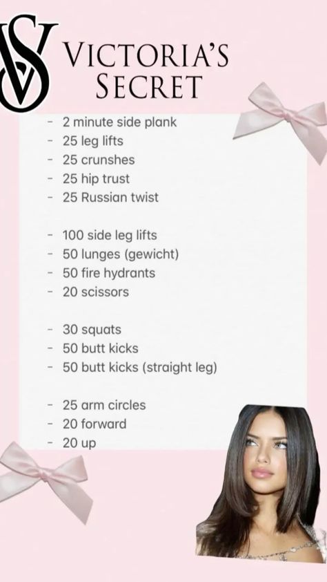 Victoria Secret Workout, Arm Circles, Victoria Secret Models, Pilates Training, Victoria Secret Outfits, Workout For Flat Stomach, Russian Twist, Leg Lifts, Pilates Studio