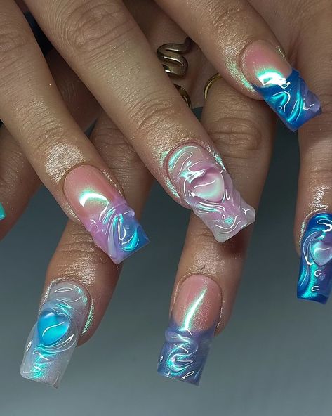 Dreamy iridescents ☁️✨️ Using✨ 🌶 @aimeiligelpolish 🌶 @apresnailofficial 🌶 @nafprofessionals 🌶… | Instagram Irridecent Design Nails, Irridescent Nails, Iridescent Nails, Nail Style, Design Nails, January 11, Chrome Nails, Nails Nails, Nail Manicure