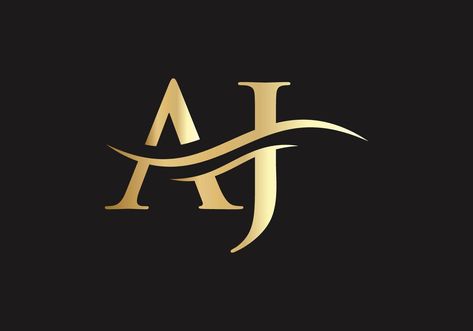 Initial linked letter AJ logo design. Modern letter AJ logo design vector Aj Logo Design, J Letter Images, Jewelry Brand Logo, Logo Gallery Art, King Queen Tattoo, Aj Logo, Logo Design Samples, Karma Tattoo, Letter Wallpaper