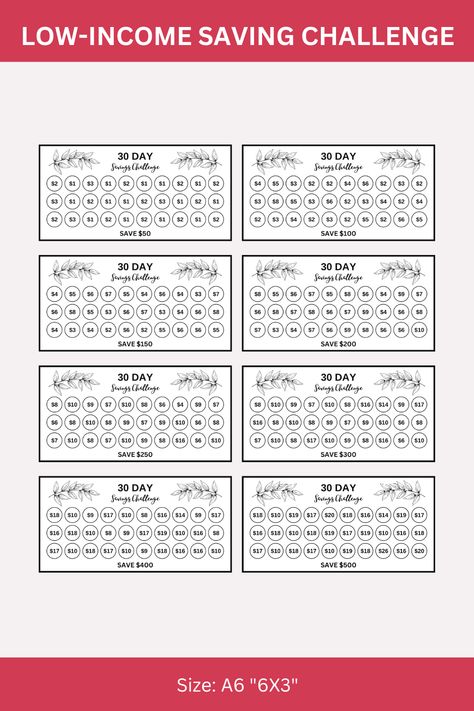 Cash Envelope Challenge, Mini Saving Challenge, Biweekly Saving, Saving Challenge Printable, Envelope Challenge, Saving Tracker, A6 Budget Binder, Budget Challenge, Savings Goals