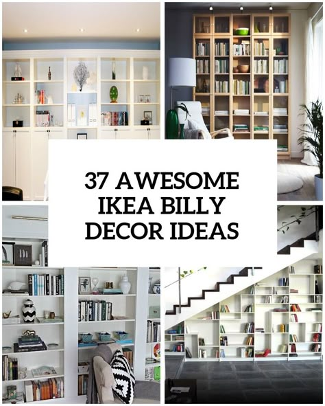 37 Awesome IKEA Billy Bookcases Ideas For Your Home Bookcases Ideas, Ikea Book, Billy Ikea, Ikea Built In, Billy Bookcases, Ikea Desk Hack, Billy Bookcase Hack, Ikea Bookcase, Ikea Bookshelves