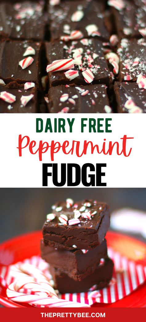 Peppermint Fudge Recipe, Dairy Free Fudge, Peppermint Fudge, Vegan Candies, Festive Desserts, Glutenfree Dairyfree, Allergy Friendly Recipes, Fudge Recipes, Chocolate Fudge