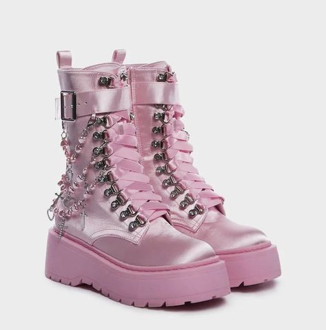 Nike Shoes Women Fashion, Foams Shoes, Platform Combat Boots, Sugar Thrillz, Pink Men, Girly Shoes, Alternative Outfits, Pink Shoes, Pretty Shoes