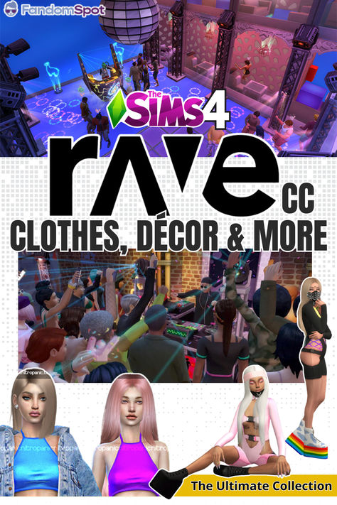 From clothes to decor and lighting, this list has everything you'll need for an all-night rave in TS4 Sims 4 Cc Festival Clothes, Sims 4 Nightclub Cc Clothes, Sims 4 Cc Rave Clothes, Sims 4 Dj Cc, Sims 4 Rave Clothes, Sims 4 Cc Rave, Sims 4 Weird Cc, Sims 4 Rave Cc, Sims 4 Nightclub Cc