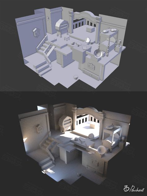 ArtStation - Earl Hutten's mansion, Packsod 百草頭 Low House Design, 3d Lighting Reference, Lowpoly Enviroment, Art Sketches Digital, Concept Art Sketches, Sketches Digital, 3d Lighting, Game Level Design, Idle Game