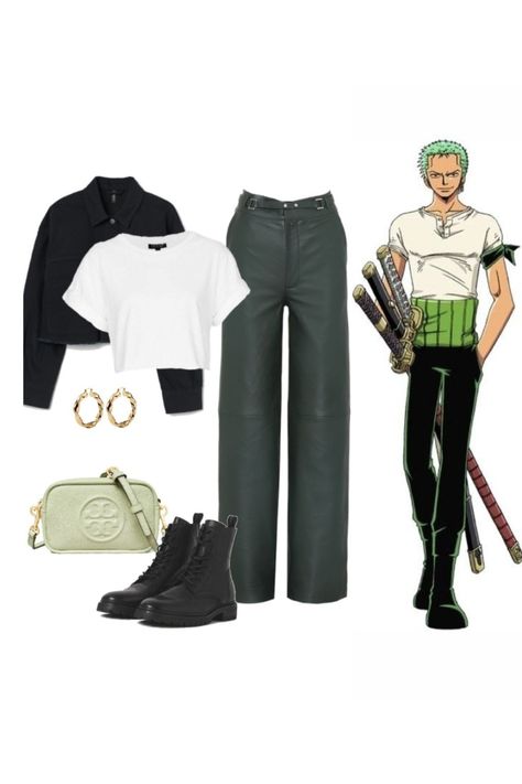 #onepiece #zoro #ootd #outfit #fashon Zoro One Piece Inspired Outfit, Zoro Outfit One Piece, Zoro Inspired Outfits, Zoro Clothes, One Piece Inspired Outfits Anime, Nerd Core Outfit, One Piece Outfit Ideas Anime, One Piece Outfits Anime, One Piece Anime Outfits