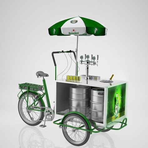 Beer Cart, Mobile Coffee Cart, Beer Bike, Gerobak Dorong, Bike Food, Mobile Coffee Shop, Ice Cream Business, Mobile Food Cart, Machining Metal Projects