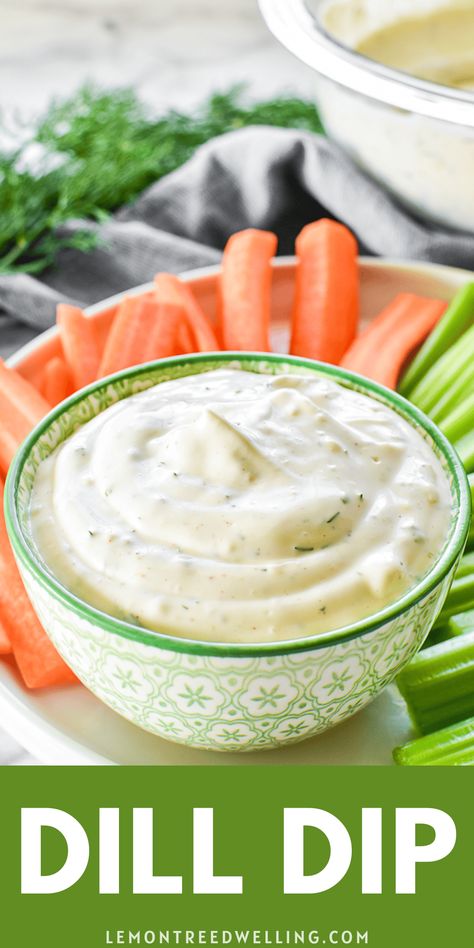 Homemade Dill Dip - made with just 6 simple ingredients! The perfect dip for fresh veggies, crackers, pretzels, or any of your favorites! Garlic Dill Dip, Dill Dip Recipe Sour Cream And Mayo, Dill Dip Recipe Sour Cream, Dill Dip For Veggies, Easy Dill Dip, Homemade Dill Dip, Dill Veggie Dip, Dill Dip Recipe, Dill Dip Recipes