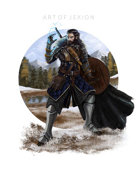 Bear Witcher, Storm Sorcerer, Tempest Cleric, Cleric Dnd, Witcher Armor, D D Races, Half Elf, Character Ideas, Fantasy Character Design