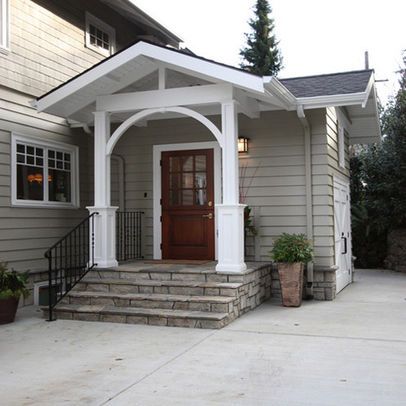 Front Stoop Design Ideas, Pictures, Remodel, and Decor - page 13 Mudroom Addition, Door Overhang, Black Shutters, Porch Addition, Building A Porch, Home Improvement Loans, Side Porch, Porch Steps, Exterior Remodel