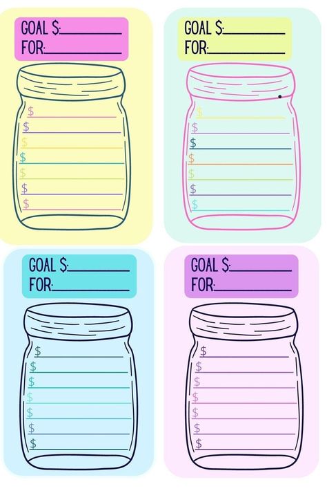 Savings Goal Tracker, Budget Planner Book, Jar Saving, Savings Goal, Money Planner, Writing Paper Printable, Daily Planner Pages, Goal Tracker, Saving Goals