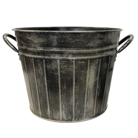 17 Stories Lavdim Metal Pot Planter | Wayfair Metal Bucket Planter, Bucket Planters, Seedling Pots, Plant Saucer, Heirloom Vegetables, Metal Bucket, Plastic Planters, Self Watering Planter, Metal Planters