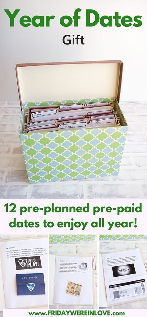 Year of Dates Gift- 12 pre-planned pre-paid dates, one for each month of the year to enjoy all year | 12 months of dates | romantic gift idea Year Of Dates Gift, Thoughtful Gifts For Him, Romantic Gifts For Him, Creative Dates, Ideas Hogar, Boyfriend Diy, Year Of Dates, Relationship Gifts, Gifts For Boyfriend