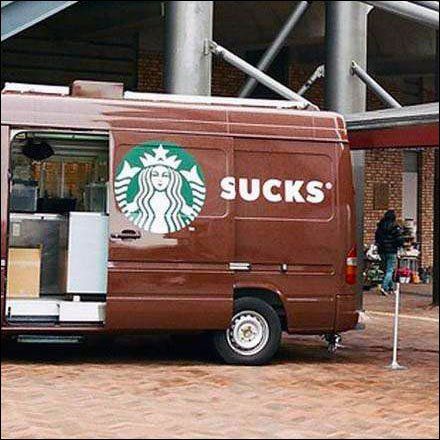 Starbucks Delivery Truck Branding Sucks Advertising Fails, You Had One Job, Funny Ads, Design Fails, Perfectly Timed Photos, One Job, Epic Fails, Funny Fails, Funny Signs